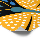 Vloeibaar naadloos patroon met vlinders, hand dr poster (Hoek)