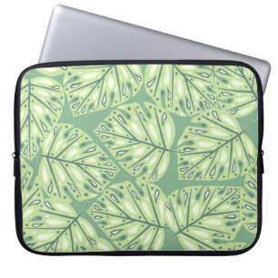 Vloeibaar oerwoud in pastelgroen laptop sleeve