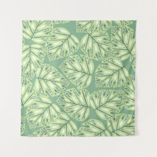 Vloeibaar oerwoud in pastelgroen wandkleed