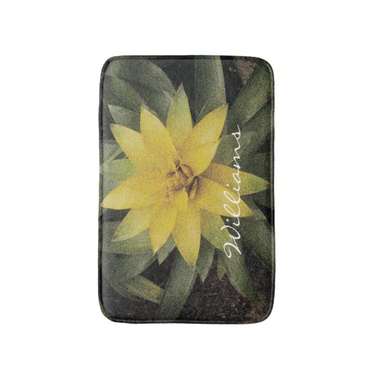 Vloeibaar slipbad met gele bloem badmat (Voorkant Verticaal)