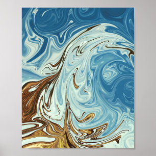 Vloeibaar vloeibaar abstract patroon poster