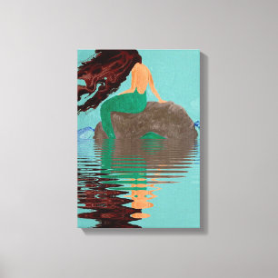 Vloeibare Abstract Zeemeermin Rots Water Ingepakt Canvas Afdruk