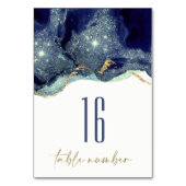 Vloeibare Abstracte alcohol Inkt Gold Navy Glitter Kaart (Achterkant)