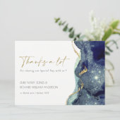 Vloeibare Abstracte inktvis goudzeemacht Glitter W Bedankkaart (Staand voorkant)