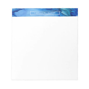 Vloeibare Abstracte kunst met blauwe alcohol Notitieblok