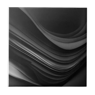 "Vloeibare Abstracte zwart-witte keramische Tegel" Tegeltje