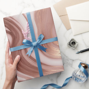 Vloeibare Beweging Roze Goud Roze Gloed Abstract P Cadeaupapier