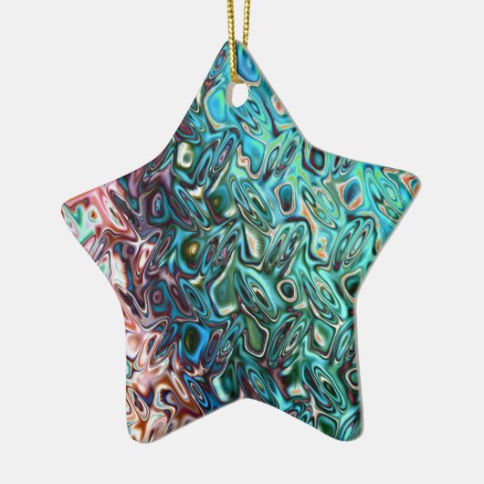 Vloeibare blauwe gel Abstract Keramisch Ornament (Links)