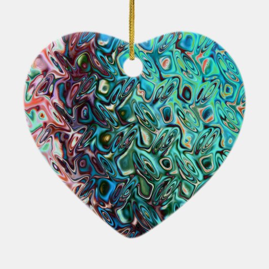 Vloeibare blauwe gel Abstract Keramisch Ornament (Achterkant)