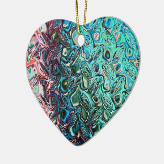 Vloeibare blauwe gel Abstract Keramisch Ornament (Links)