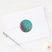 Vloeibare blauwe gel Abstract Ronde Sticker (Envelop)