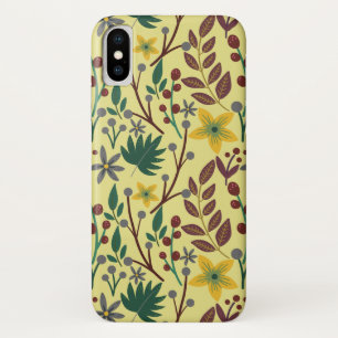 Vloeibare bloemen, bladeren, takken, naadloos, van iPhone x hoesje