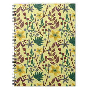Vloeibare bloemen, bladeren, takken, naadloos, van notitieboek