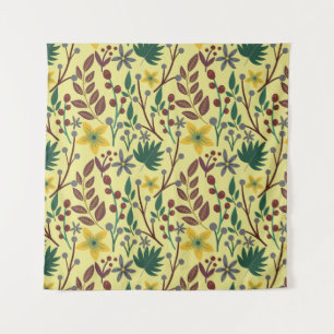 Vloeibare bloemen, bladeren, takken, naadloos, van wandkleed