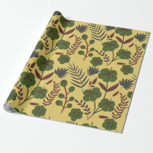 Vloeibare bloemen en vlinderbloemigen, naadloos cadeaupapier
