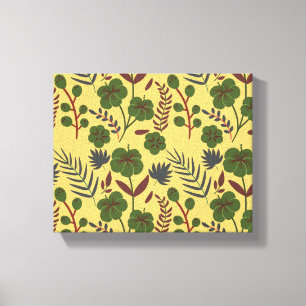 Vloeibare bloemen en vlinderbloemigen, naadloos canvas afdruk