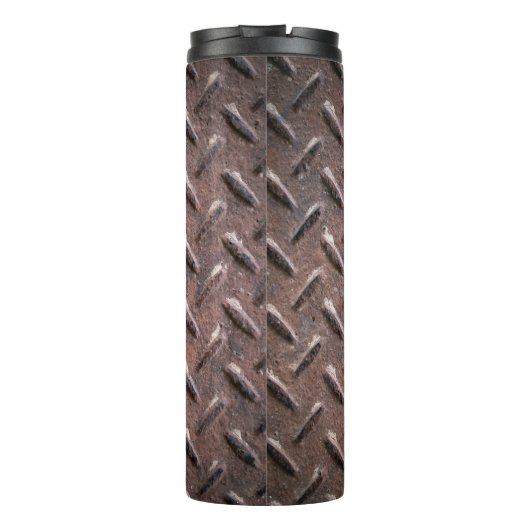 Vloeibare borden van het oude loopvlak, abstract thermosbeker (Achterkant)