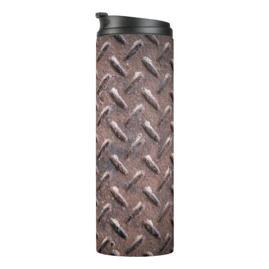 Vloeibare borden van het oude loopvlak, abstract thermosbeker (Geroteerd rechts)