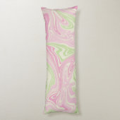 Vloeibare draai groen roze patroon lichaamskussen (Achterkant (Verticaal))