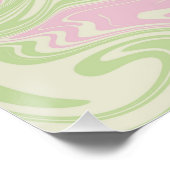 Vloeibare draai groen roze patroon perfect poster (Hoek)