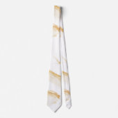 Vloeibare Draai Marmer Beige Crème Necktie Stropdas (Voorkant)
