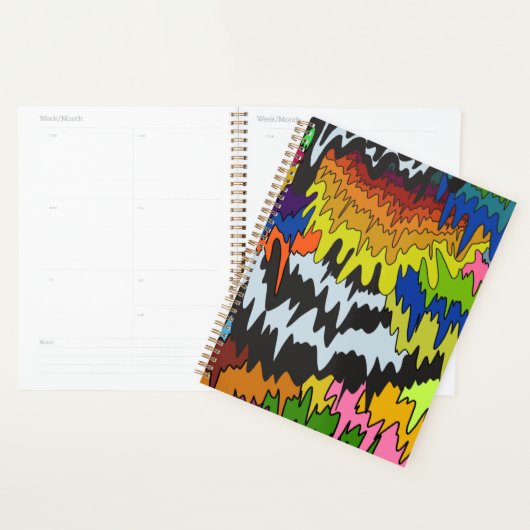 Vloeibare Drip Kleurrijke Groovy Stripe Trippy Pat Planner (Display)