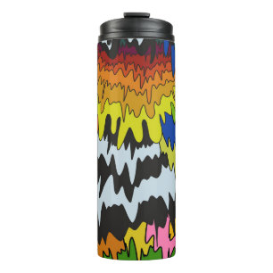 Vloeibare Drip Kleurrijke Groovy Stripe Trippy Pat Thermosbeker