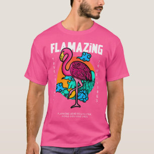 Vloeibare drum en bas flamingo DNB muziek DJ Liqui T-shirt