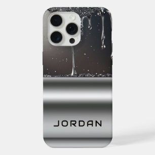 Vloeibare druppel glanzende metalen esthetische on iPhone 15 pro max hoesje