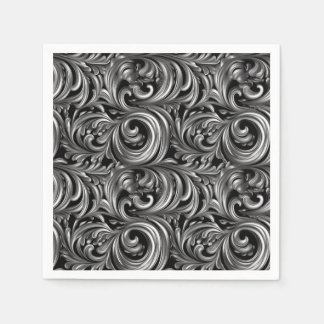 Vloeibare Elegantie - Metallic Zwart vloeibaar pat Servet