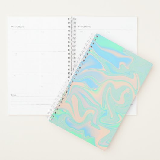 Vloeibare faux holografische israëlische textuur planner (Display)