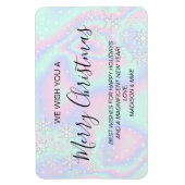 Vloeibare Faux Holografische Textuur Sneeuwvlokken Magneet (Verticaal)