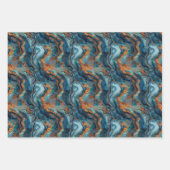 Vloeibare geologische formaties met levendige blue inpakpapier vel (Voorkant)