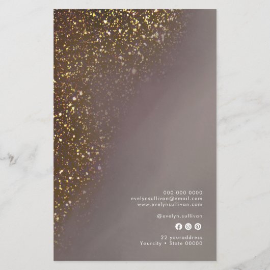 Vloeibare glitter ontwerp prijslijst flyer (Achterkant)