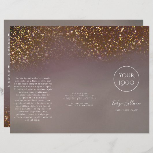 vloeibare glitters ontwerp brochure (Voorkant / Achterkant)