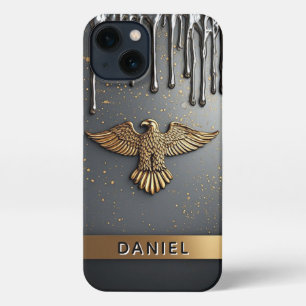 🦅 Vloeibare Gouden Adelaar Krachtstroom Druppelen iPhone 13 Hoesje