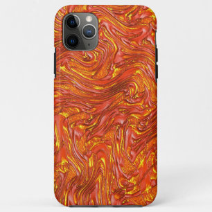 Vloeibare, heldere rode textuur met gele tinten iPhone 11 pro max hoesje