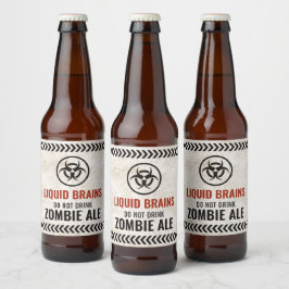 Vloeibare hersenen zombie labels voor Halloween Bier Etiket
