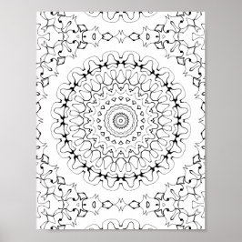 Vloeibare Inkt Rimpel Kleurplaat Patroon Kunstwerk Poster