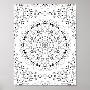 Vloeibare Inkt Rimpel Kleurplaat Patroon Kunstwerk Poster