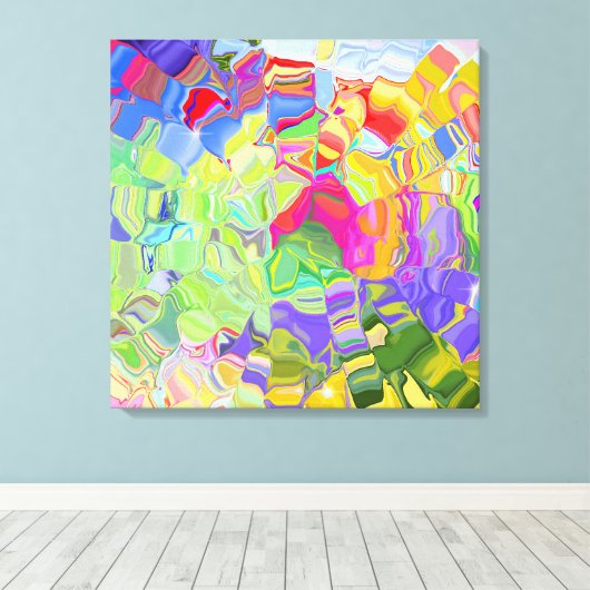 Vloeibare kleurenschilderafdrukken canvas afdruk (Insitu (Houten vloer))