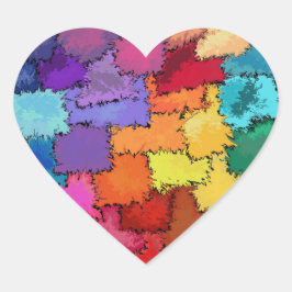 Vloeibare kleurrijke hart Sticker