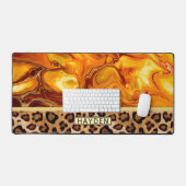 Vloeibare kunstkleuren — Aangepaste luipaard afdru Bureaumat (Keyboard & Muis)