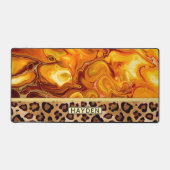 Vloeibare kunstkleuren — Aangepaste luipaard afdru Bureaumat (Voorkant)