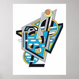 vloeibare lunch   Cyber Deco Abstract Design Poster