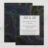 Vloeibare Marmeren Bruiloft Kaart (Voorkant / Achterkant)