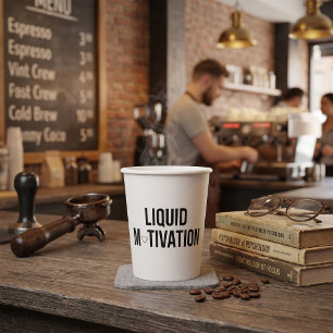 Vloeibare Motivatie Moderne Caffeïne Verslaafde Papieren Bekers