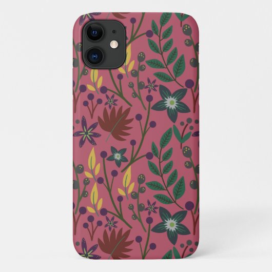 Vloeibare naadloze roze bloemen bladeren een tak Case-Mate iPhone case (Achterkant)