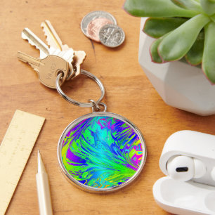 Vloeibare regenboogverf Abstracte Spletters Sleutelhanger
