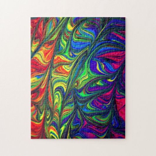 Vloeibare regenboogverf Complex Jigzaag Puzzle Ext Legpuzzel (Verticaal)